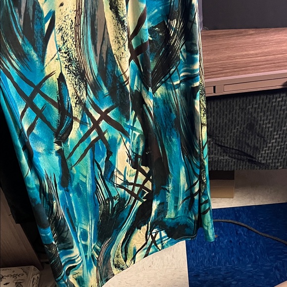 Connected Apparel Strapless Dress - Blue and Green - Picture 7 of 9